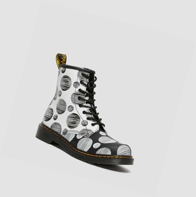 Dr Martens 1460 Polka Dot Youth Snørestøvletter Barn Svarte | 012684LMS