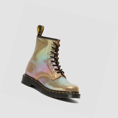 Dr Martens 1460 Rainbow Ray Semsket Skinn Snørestøvletter Dame Brune Multicolor | 134598VWE