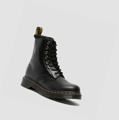 Dr Martens 1460 Serena Faux Fur Forede Snørestøvletter Dame Mørke Grå | 302176RXU