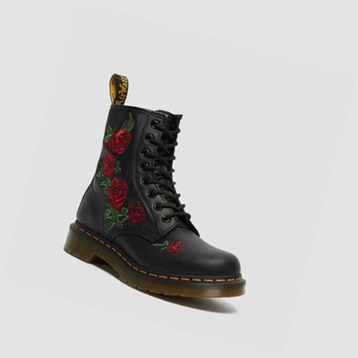 Dr Martens 1460 Vonda Floral Snørestøvletter Dame Svarte | 201896QXA