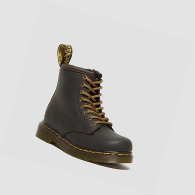 Dr Martens 1460 Wildhorse Toddler Snørestøvletter Barn Mørke Brune | 825076BKN