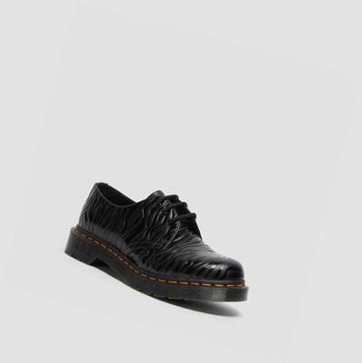 Dr Martens 1461 Zebra Emboss Smooth Oxford Sko Dame Svarte | 750643WRI