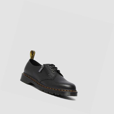 Dr Martens 1461 Zip Tumbled Oxford Sko Dame Svarte | 435098PTL