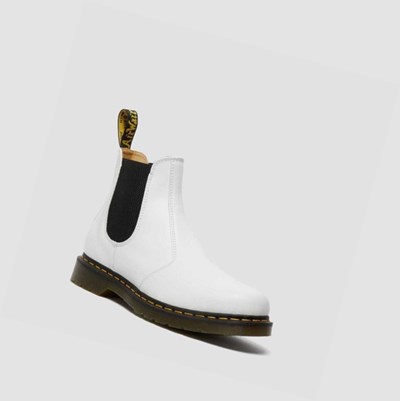 Dr Martens 2976 Yellow Stitch Smooth Chelsea Støvler Herre Hvite | 102465YSW