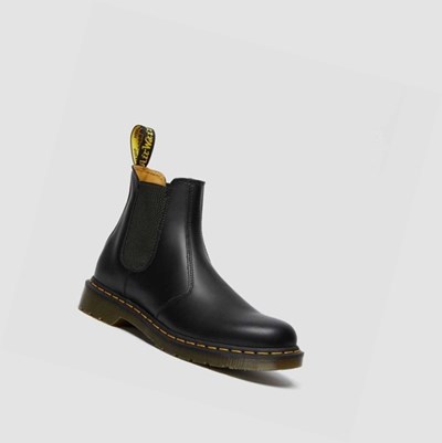 Dr Martens 2976 Yellow Stitch Smooth Chelsea Støvler Herre Svarte | 946071GWM