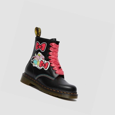 Dr Martens Hello Kitty Friends 1460 Smooth Snørestøvletter Dame Svarte Multicolor | 874265DOH