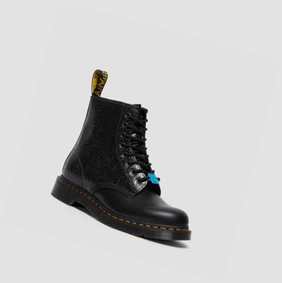 Dr Martens Keith Haring 1460 Smooth Snørestøvletter Herre Svarte Multicolor | 240375HQG