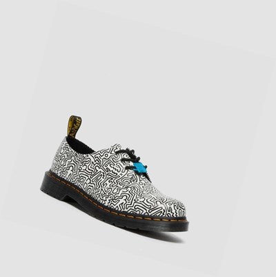 Dr Martens Keith Haring 1461 Printed Oxford Sko Herre Svarte Hvite | 857643GEV