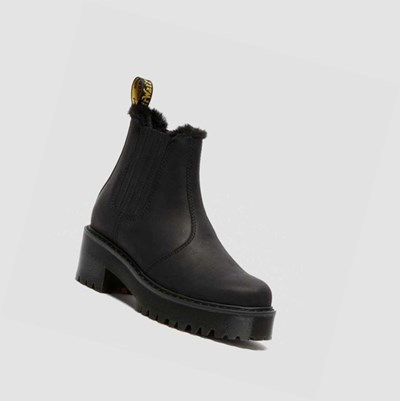 Dr Martens Rometty Faux Fur Chelsea Støvler Dame Svarte | 861270VKX